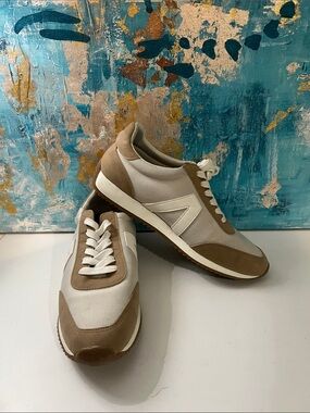 MIA Women's Athletic Sneakers in Tan and Cream